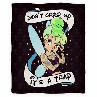 Punk Tinkerbell Blanket (Don't Grow Up It's A Trap) Blankets