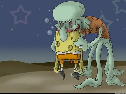 squidward eating spongebob hahaha Spongebob, Fan art, Squidw