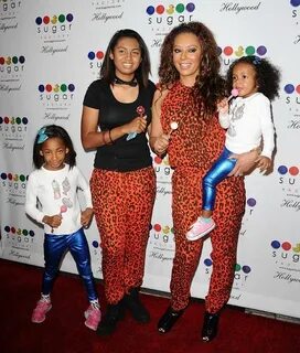 Melanie Brown (Mel B) and daughters Angel, Madison and Phoen