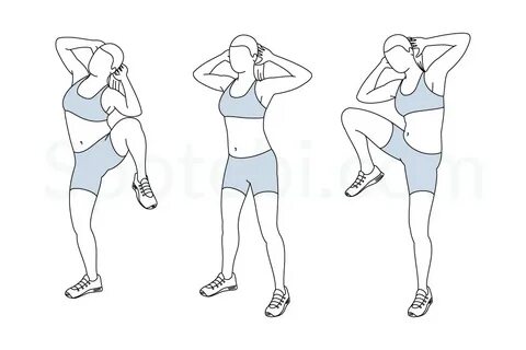Standing Side Crunch Illustrated Exercise Guide