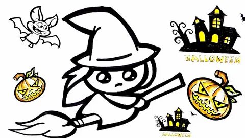 Halloween Cute Witch Drawing How to Draw Cute Witch for Hall