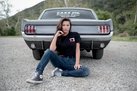 Model With Muscle: Constance and Her 1964.5 Mustang DrivingL