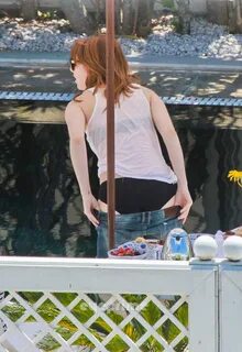Emma Stone At The Beach Celebrity big brother 2014