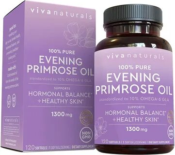 Evening Primrose Oil Capsules with GLA (1300 mg), 120 Softge