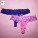Pack of 2 - Women's Sexy Intimate Lace Thong Panty Extreme L