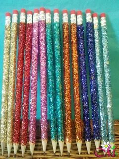 Glitter Pencils, (Wooden), (Your Choice of Color), Pink Penc