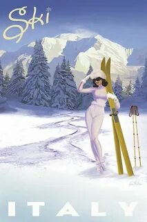 Ski Italy Vintage ski posters, Vintage posters, Vintage post