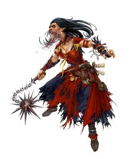 Female Half-Elf Demon Sorcerer - Pathfinder 2E PFRPG DND D&D