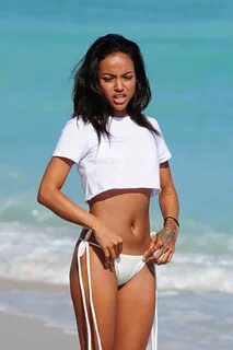 KARRUECHE TRAN in Bikini on the Beach in Miami - HawtCelebs