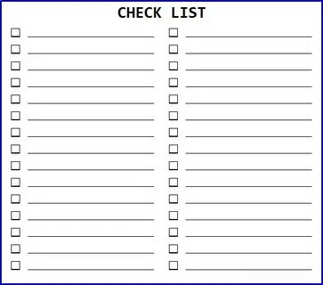 ✓ Blank Checklist Template