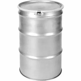 55 Gallon Stainless Steel Drum, UN Rated, Cover w/Bolt Ring 