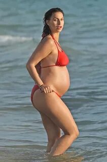 Pregnant FERNE MCCANN in Bikini on the Beach in Majorca 10/0