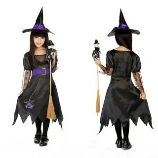 새로운 뜨거운 판매 마녀 마법사 의류 마녀 드레스 유행 할로윈 의상 어린이 의류 halloween costu