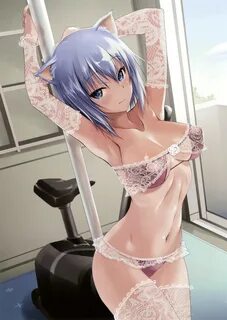 Ecchi short hair boobs blue