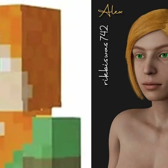 Rik Biswas shared a post on Instagram: "Remade Alex from Minecraft in a realisti...