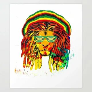 Jamaican Rasta Lion Canvas Wall Art Picture Print Indian/Sou