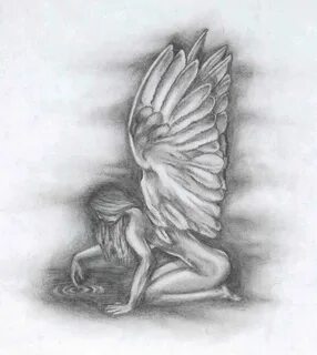 Kneeling Angel Drawing at PaintingValley.com Explore collect