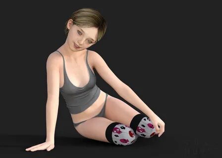 the last of us, blonde hair, grey panties, kneesocks, panties, sarah miller, sitting, sug...