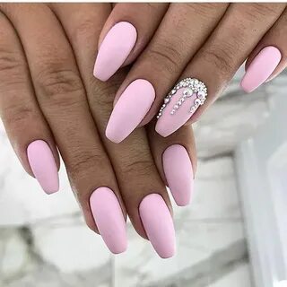 pink and rhinestones Pink nail designs, Hot pink nails, Ligh