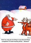 Santa and his reindeer Christmas humor, Far side cartoons, G