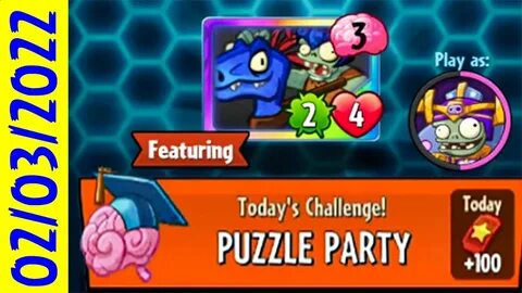 Puzzle Party 2 MARCH 2022 Plants vs Zombies Heroes - YouTube