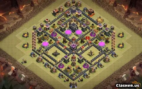 Town Hall 9 TH9 Trophy/FARM/War base #464 With Link 8-2020 -
