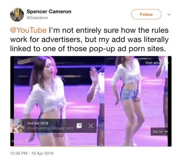 YouTube is showing PORN ads that send users to smutty webcam