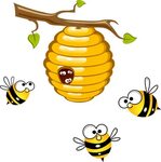 Beehive Honey Bee Wasp Clip Art - Bee And Beehive Clipart - 