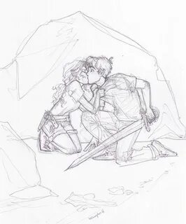 Percy Jackson & The Olympians Books Fan Art: Percabeth kiss!
