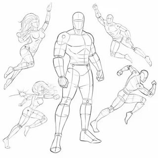 Comic Book Heroes Pose Pack - RAM Comic book drawing, Drawin