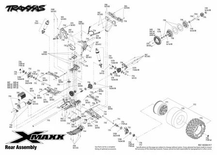 TXM038M Red Aluminum Rear Gear Cover For RC 1/5 Traxxas X-Ma