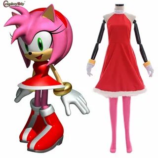 Anime Sonic The Hedgehog Amy Rose Rosy The Rascal Cosplay Wo