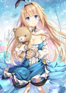 Safebooru - 1girl blonde hair blue eyes blush breasts cleava