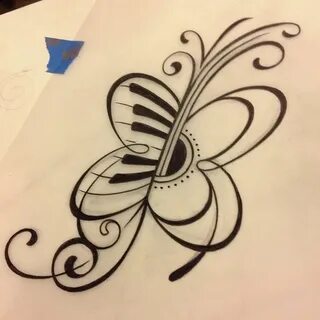 Music butterfly tattoo Music tattoos, Music notes tattoo, Bu