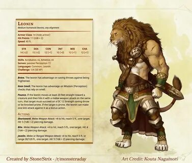 Leonin Dungeons and dragons homebrew, D&d dungeons and drago