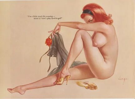 94 Rare May 1963 Vintage Vargas Red Head Nude Pin Up Girl Et