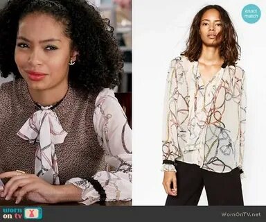 Zoey’s chain print blouse on Black-ish Girl hairstyles, Girl