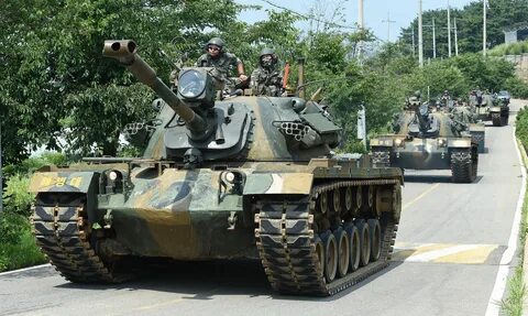 ROK Marine Corps M48A3K Patton MBTs 3832 x 2288 * /r/Militar