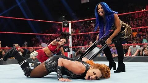 Raw 9/2/19 Sasha and Bayley attack Becky Lynch - WWE Photo (