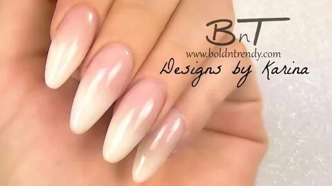 French Fade / Ombre French / Baby Boomer Almond Acrylic Nail