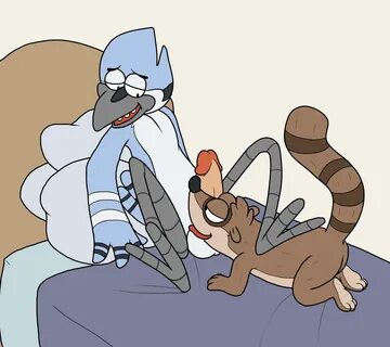 mordecai, rigby, cartoon network, regular show, flat colors, anthro, avian,...