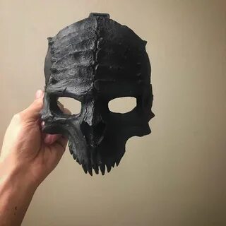 Pre-order Matte Black Demon Mask Skull Halloween Costume Ets