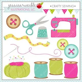 Crafty Sewing Cute Digital Clipart for Commercial and Person