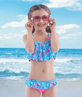 Beach Bathing Suit for Vacation Flouncing Hawaii Floral Prin