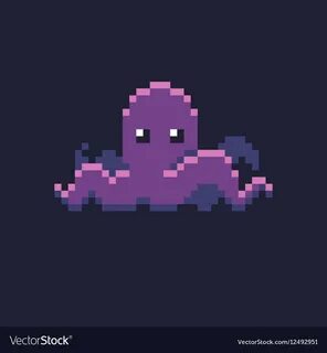 Pixel art octopus Royalty Free Vector Image - VectorStock