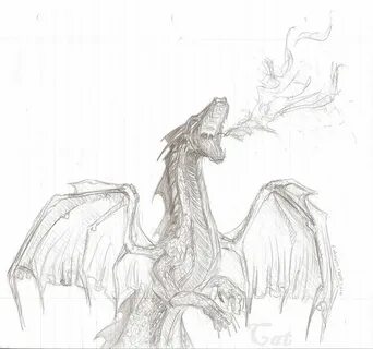 Images Of Pencil Dragon Breathing Fire Drawing