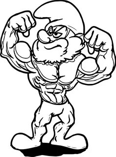 Smurf Papa Coloring Drawing Printable Getdrawings Strong Ast