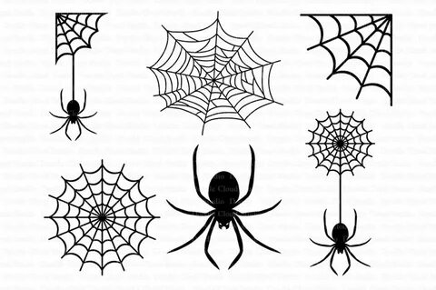 Spiders and Spider Web SVG files for Silhouette Cameo and Et