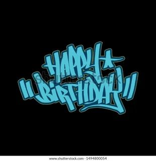 Stock vektor "Happy Birthday Card Design Hand Written" (bez 
