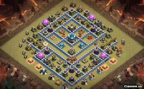 Town Hall 13 TH13 War/Trophy base v93 - Anti 3 stars With Li